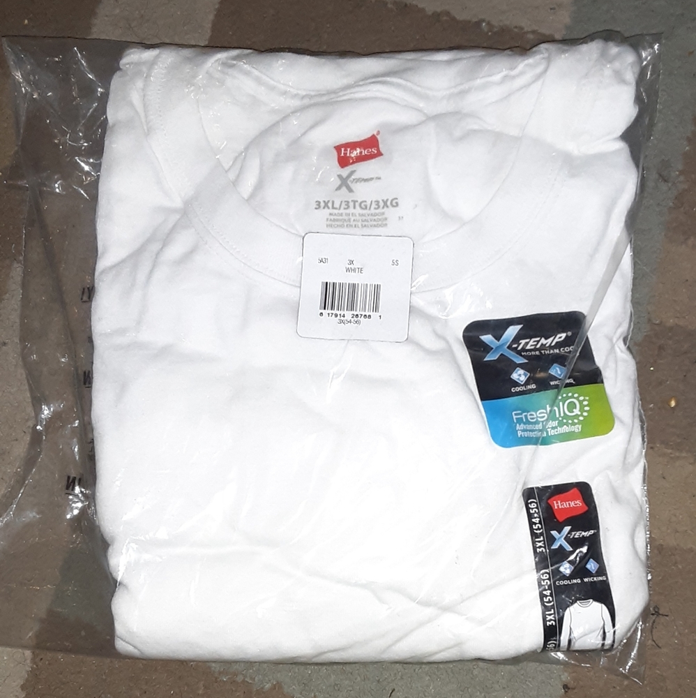Hanes big mens x-temp fashion crew with long sleeves. Size 3XL